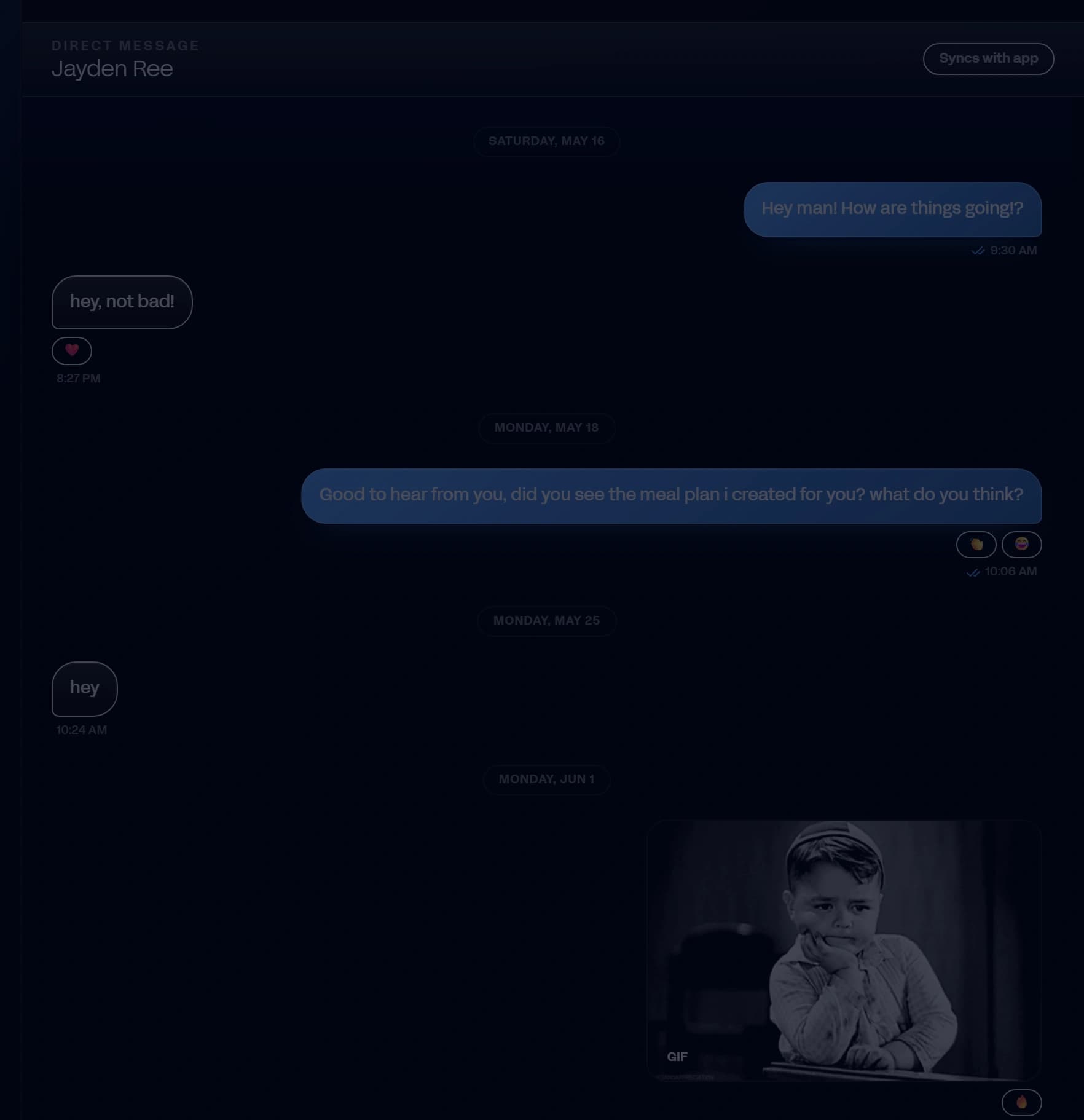 Coach and client messaging in Notch