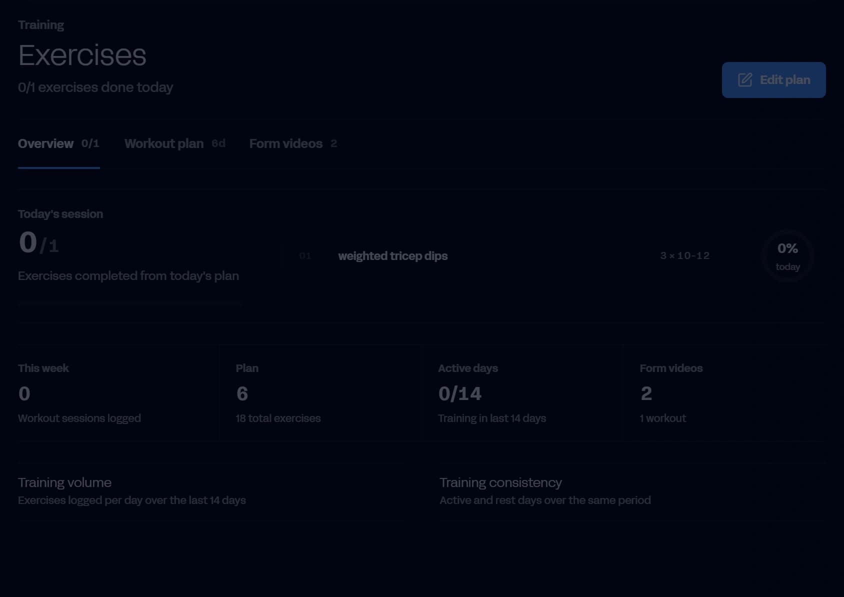 Client exercise tracking in Notch