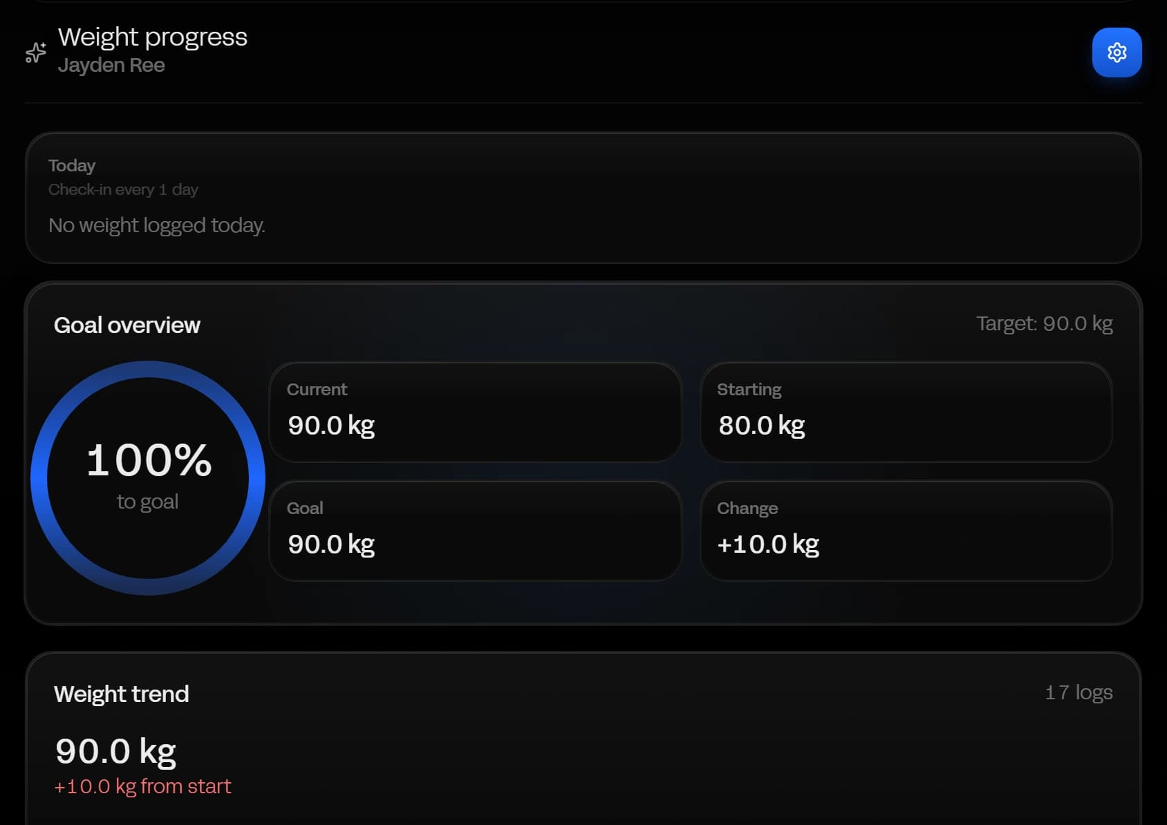Weight and body tracking in Notch